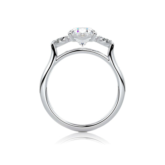 Oval Cut 3 Stone Diamond Engagement Ring