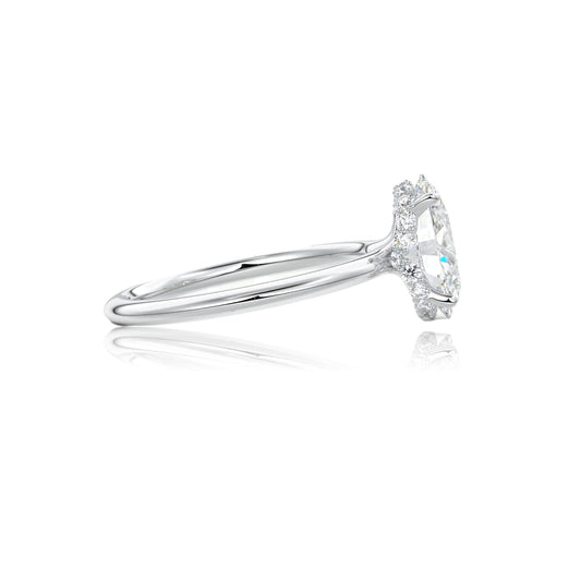 Oval Cut Diamond Hidden Halo Ring