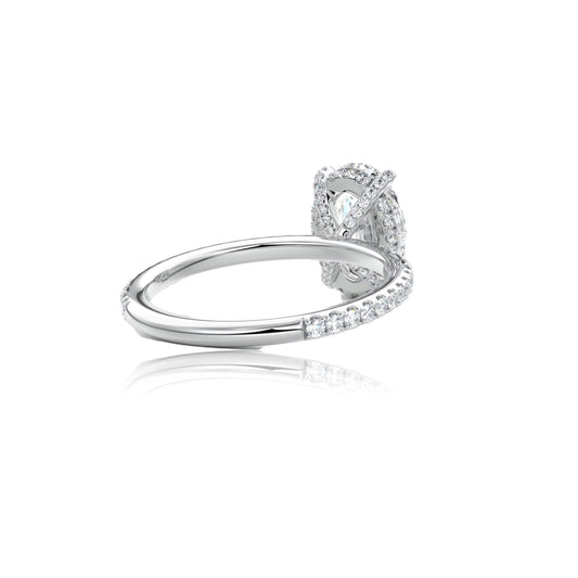 Oval Cut Hidden Halo Diamond Engagement Ring