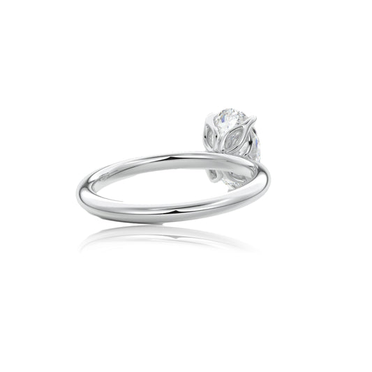 Oval Cut Floral Design Diamond Engagement Ring