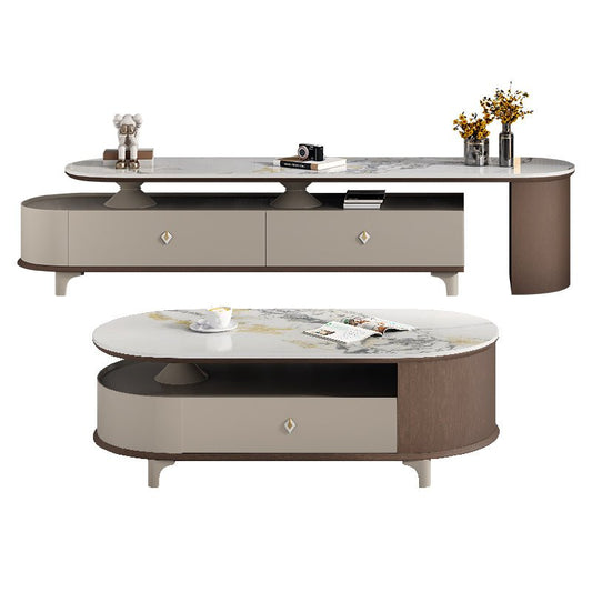 Alinda Modern retractable rock plate tea table - ALINDA DECOR